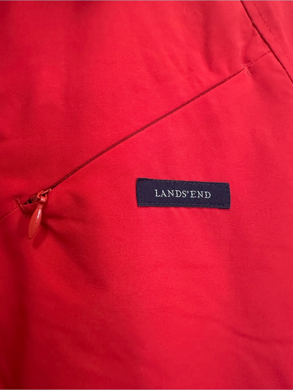 Lands’ End Red Zip Up Jacket Medium - Picture 4 of 10